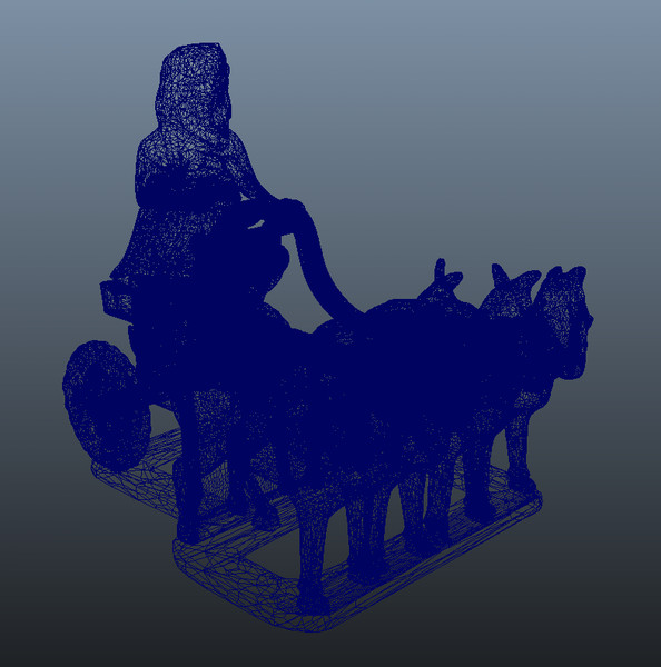babylonian chariot 3d obj - Babylonian chariot statue by iaio82